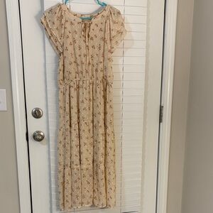 Altar'd State Cream Floral Maxi Dress